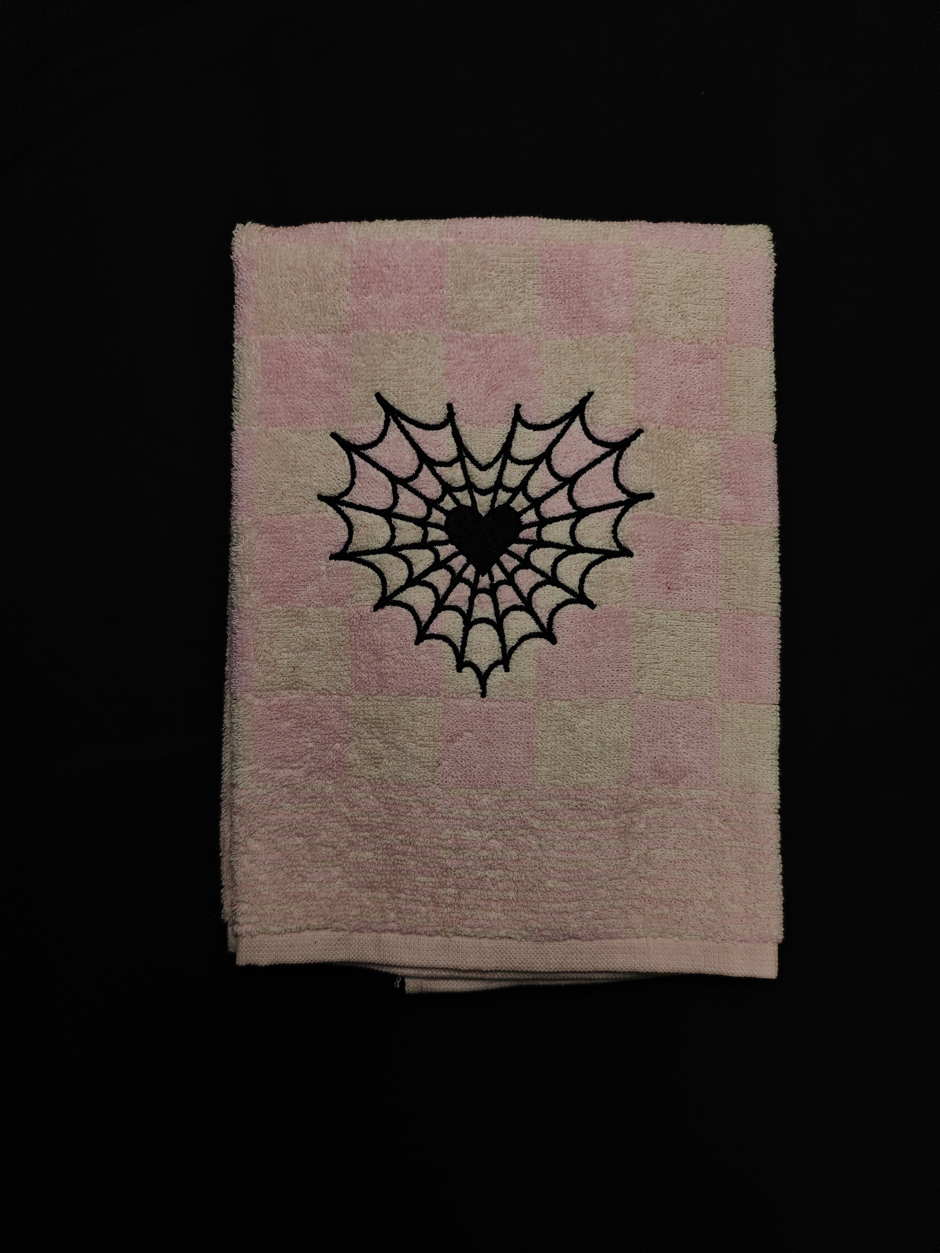 Spider Love - Asciugamano da Cucina Bianco e Rosa