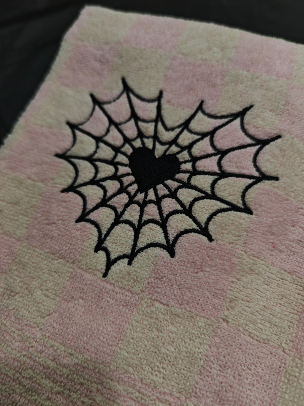 Spider Love - Asciugamano da Cucina Bianco e Rosa