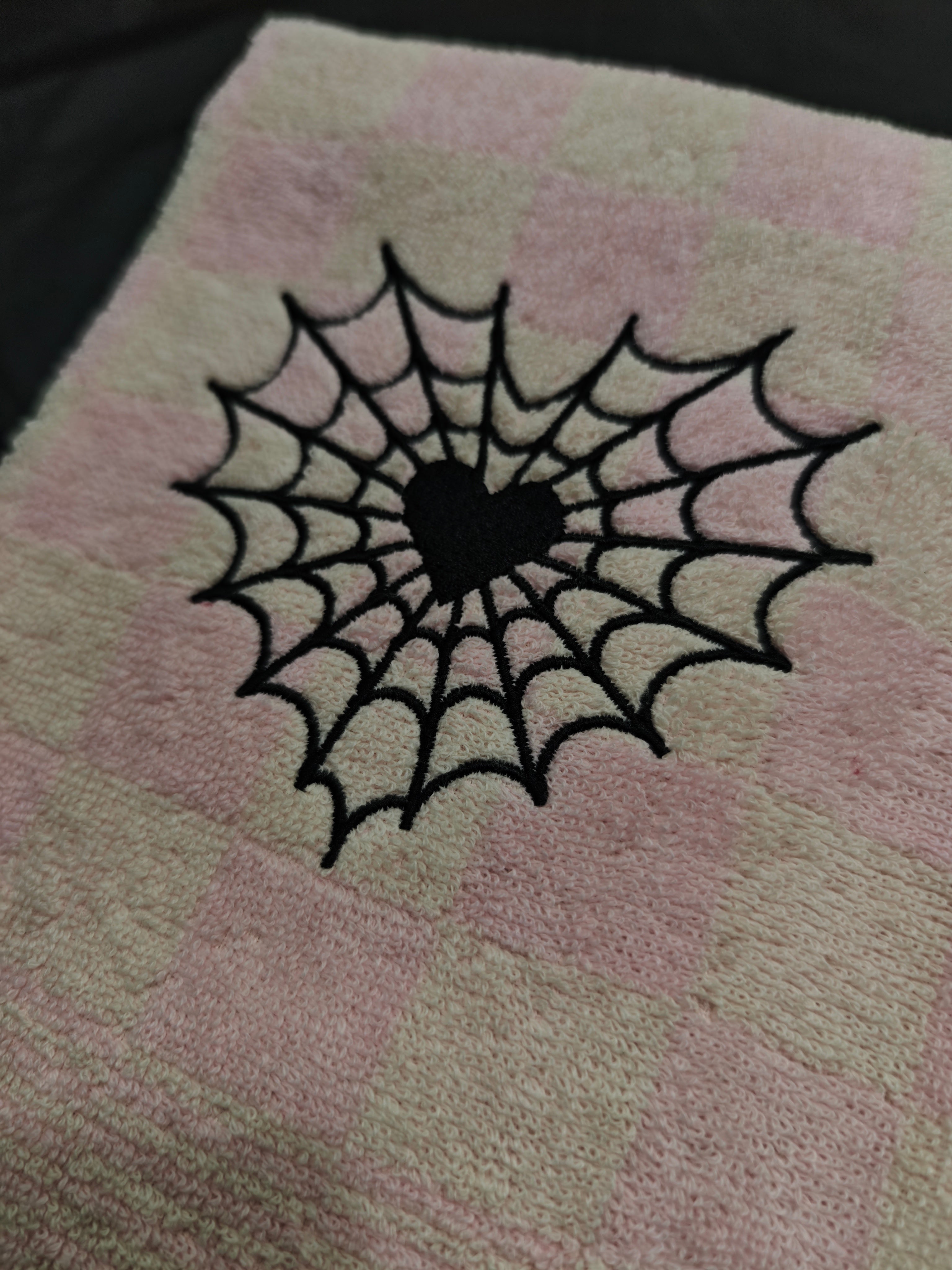 Spider Love - Asciugamano da Cucina Bianco e Rosa