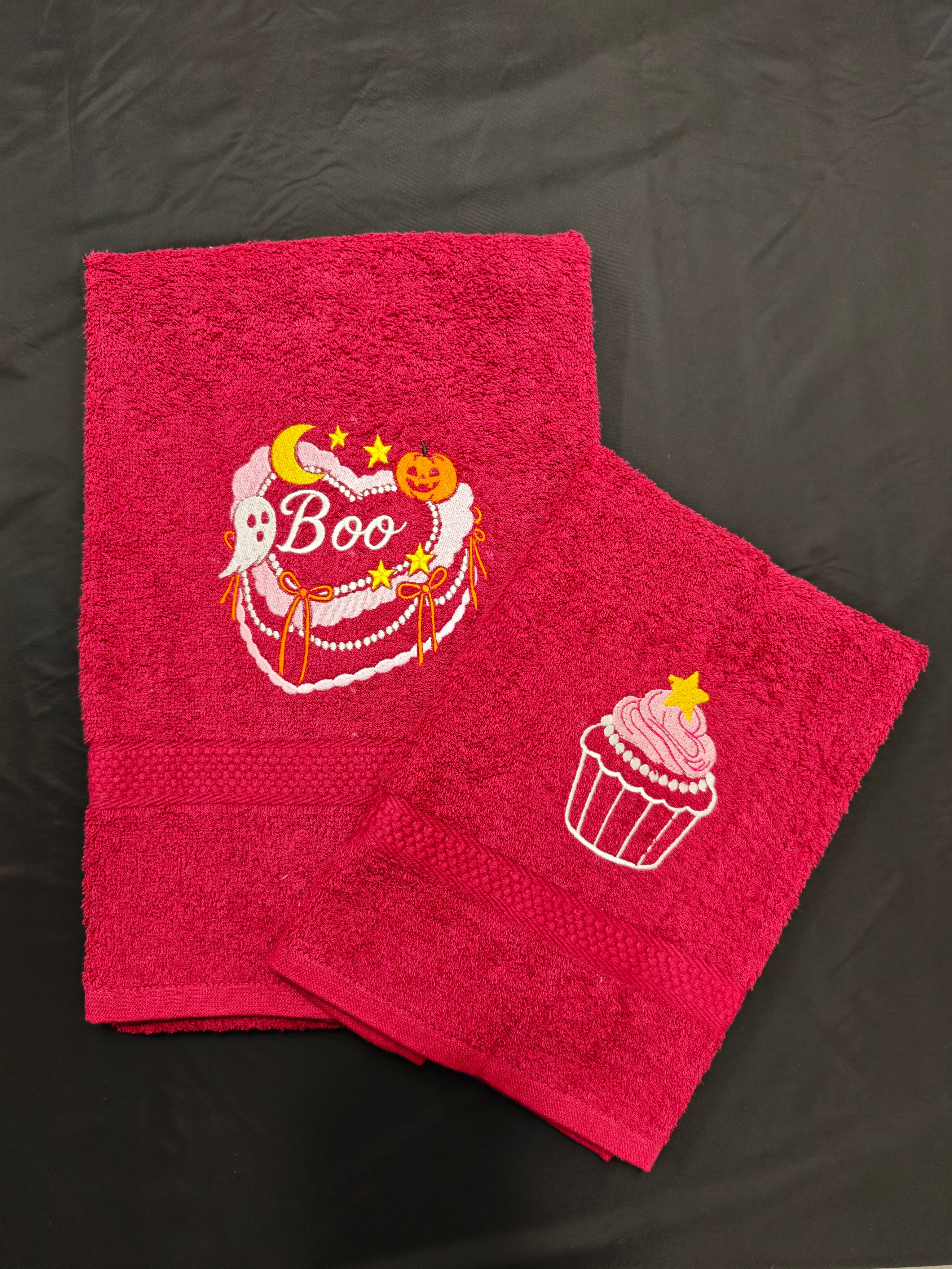 Haunted Treats - Set Asciugamani Bagno Bordeaux
