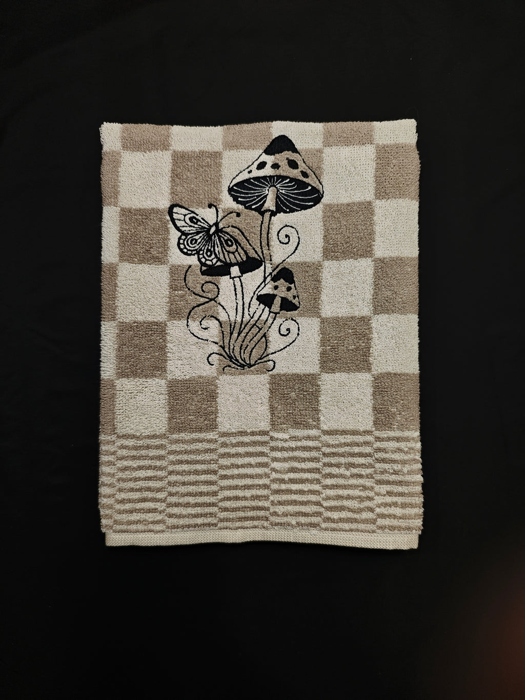 Moonlight Mushroom - Asciugamano da Cucina Bianco e Beige